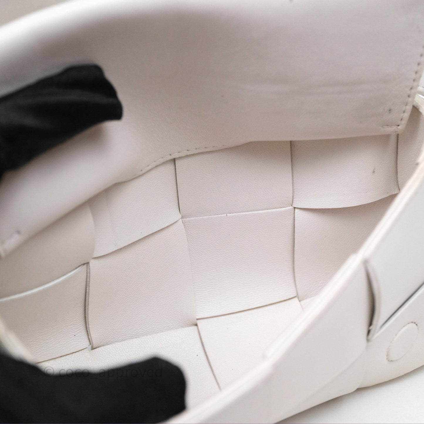 Bottega Veneta Cassette Belt Bag Intreccio White