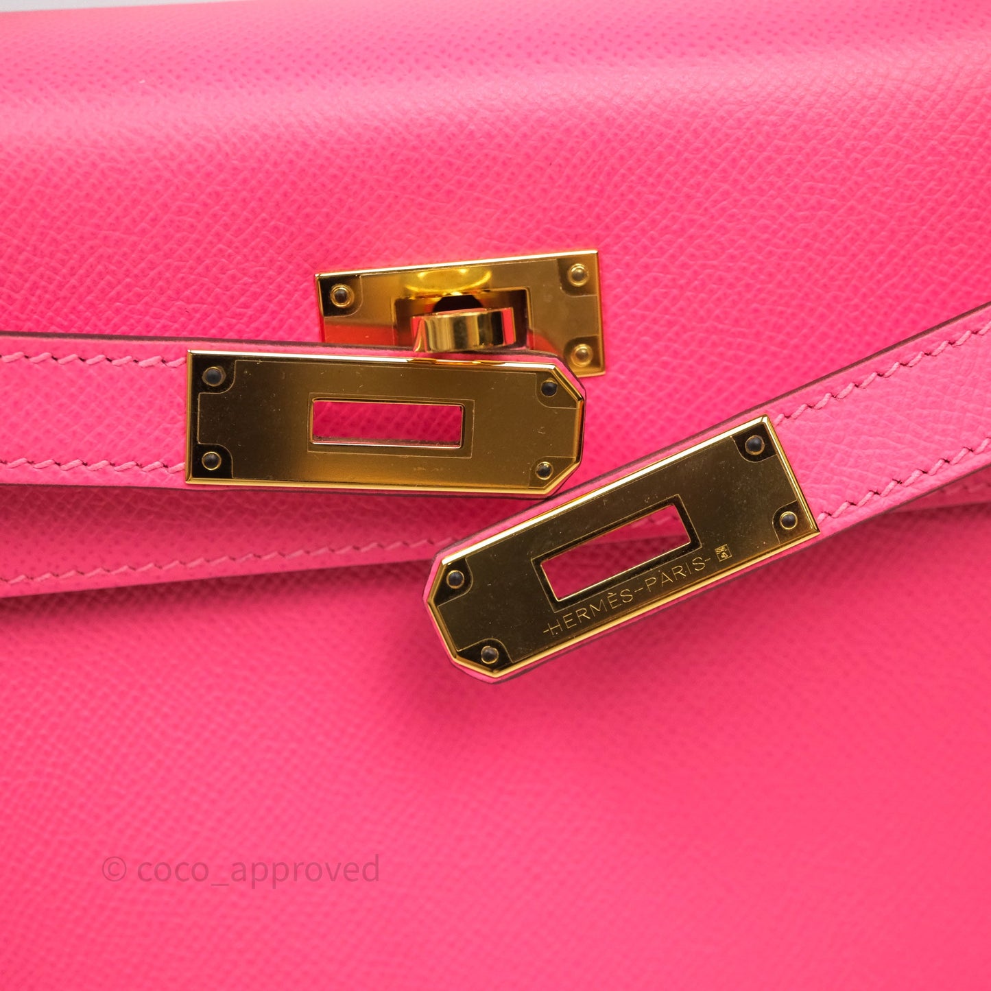 Hermès Kelly 28 Sellier Rose Lipstick U5 Epsom Gold Hardware