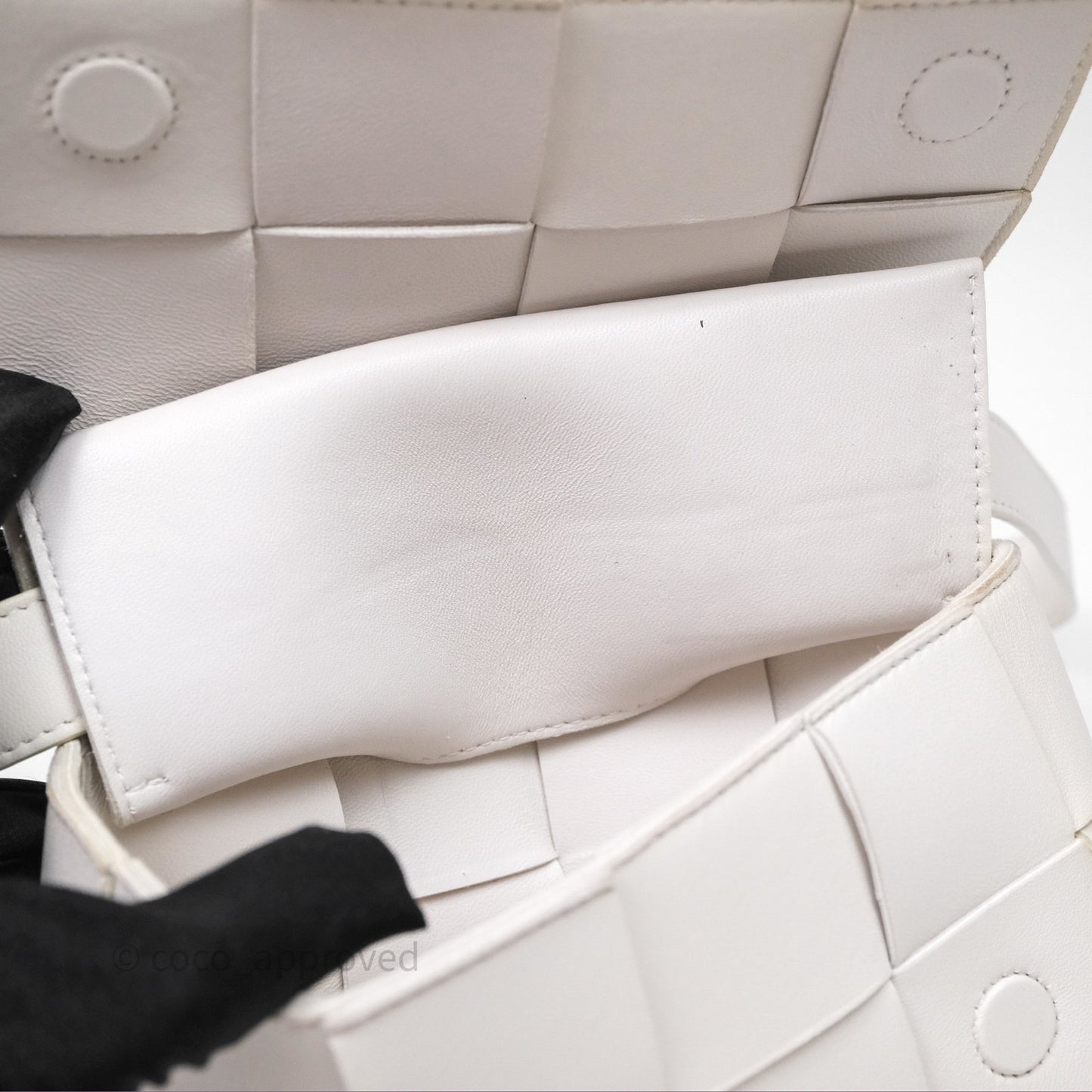 Bottega Veneta Cassette Belt Bag Intreccio White