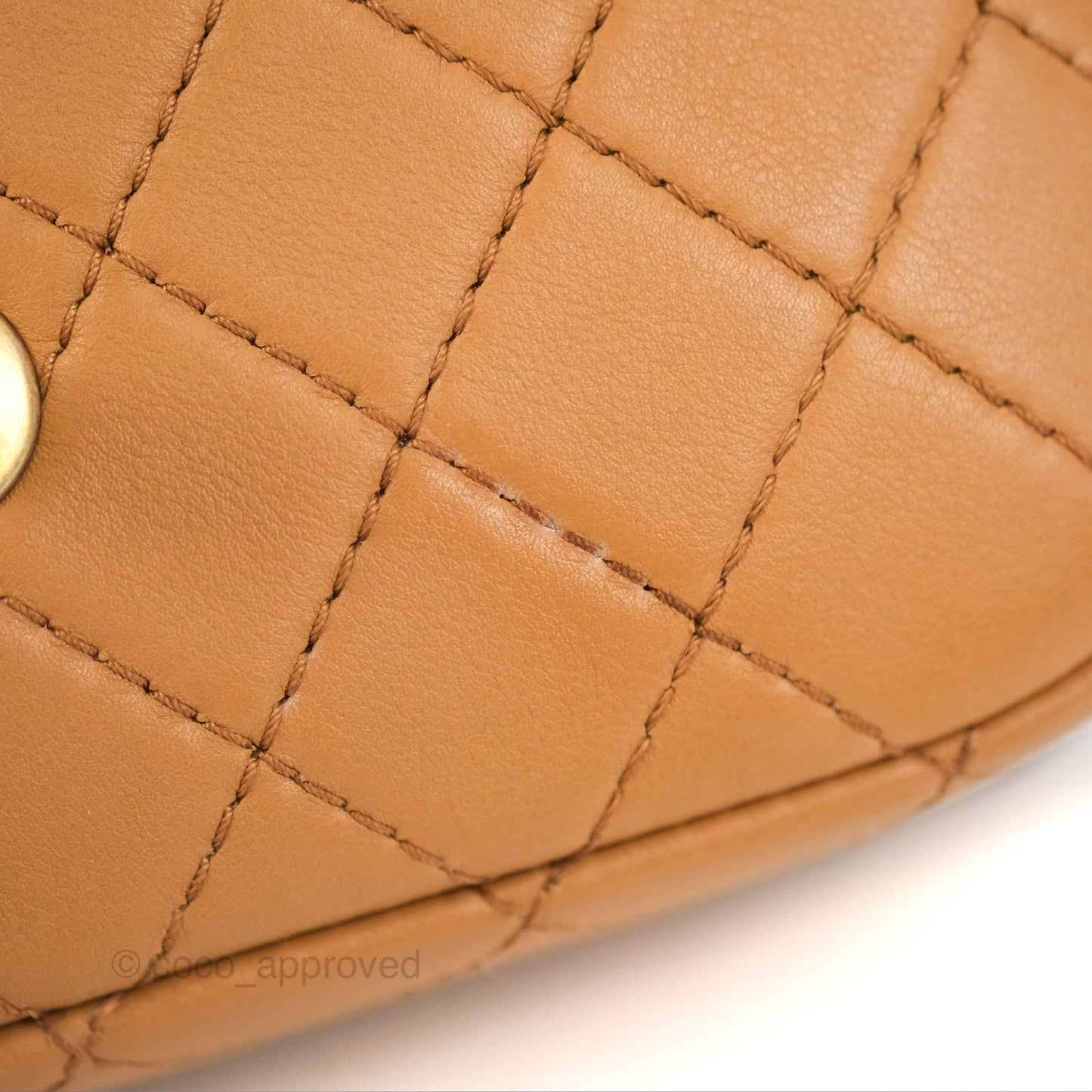 Chanel Flap Bag with Coin Purse Caramel Beige Calfskin Aged Gold Hardware 19K