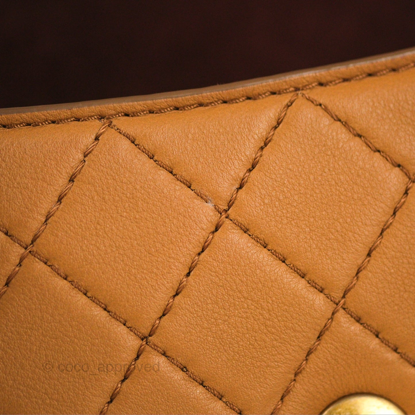 Chanel Flap Bag with Coin Purse Caramel Beige Calfskin Aged Gold Hardware 19K