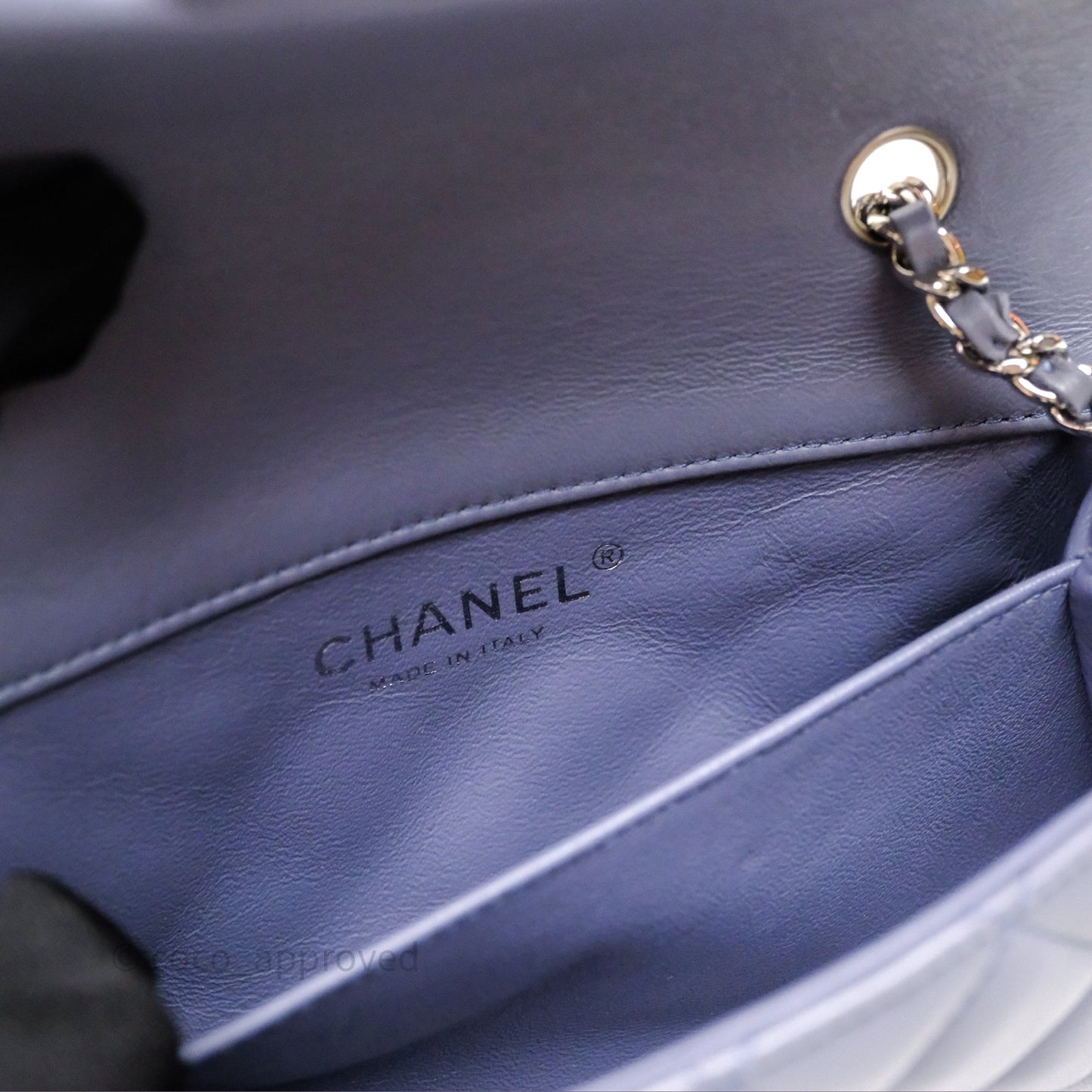 Chanel Quilted Extra Mini Rectangular Flap Purple Lambskin Silver Hardware