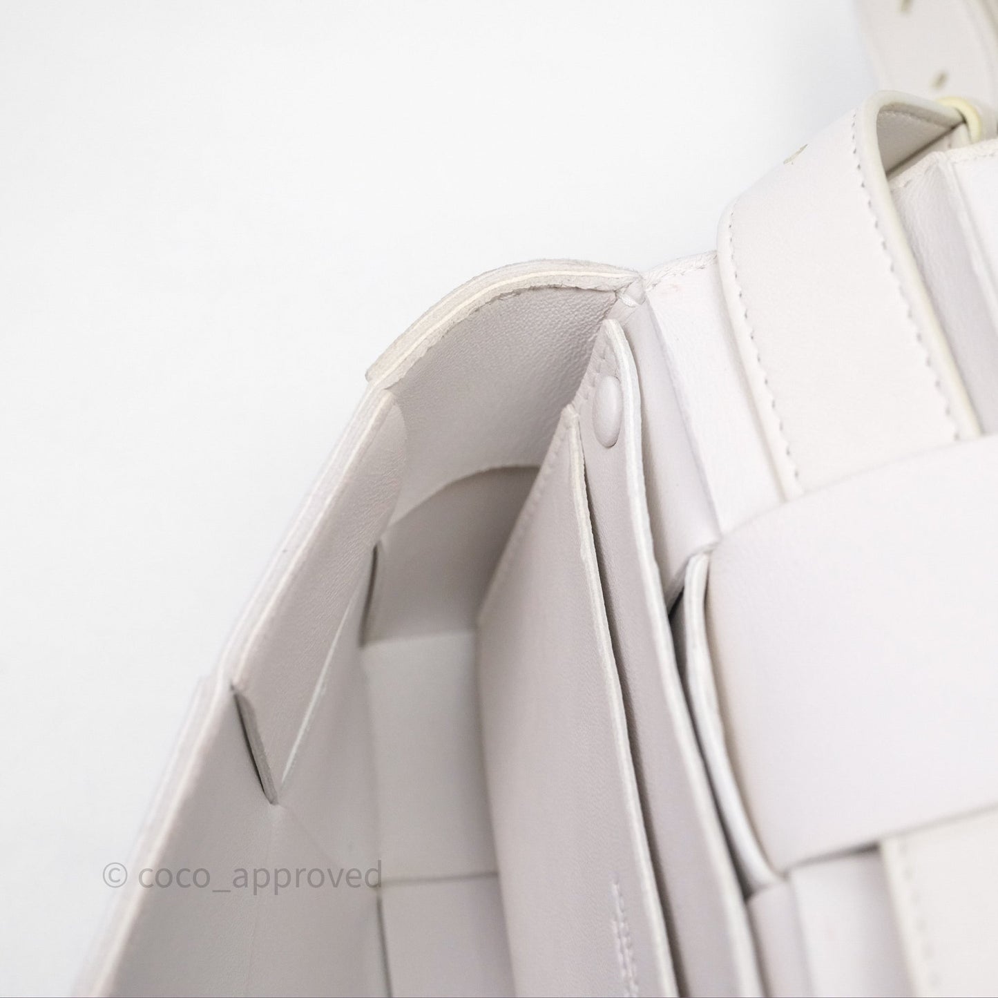 Bottega Veneta Cassette Belt Bag Intreccio White
