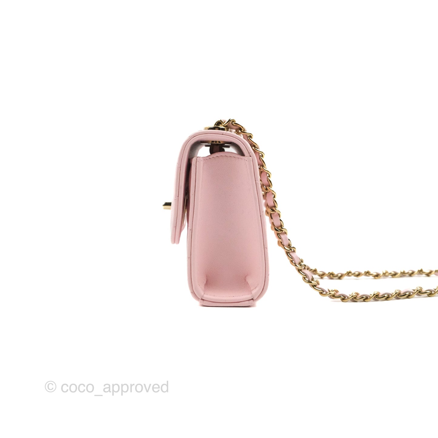 Chanel Mini Quilted Trendy CC Clutch With Chain Pink Lambskin Gold Hardware