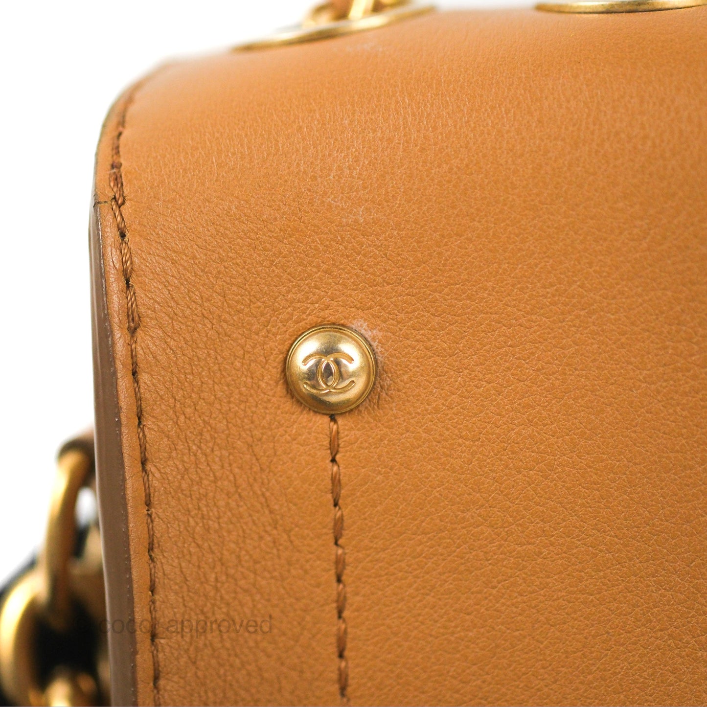 Chanel Flap Bag with Coin Purse Caramel Beige Calfskin Aged Gold Hardware 19K