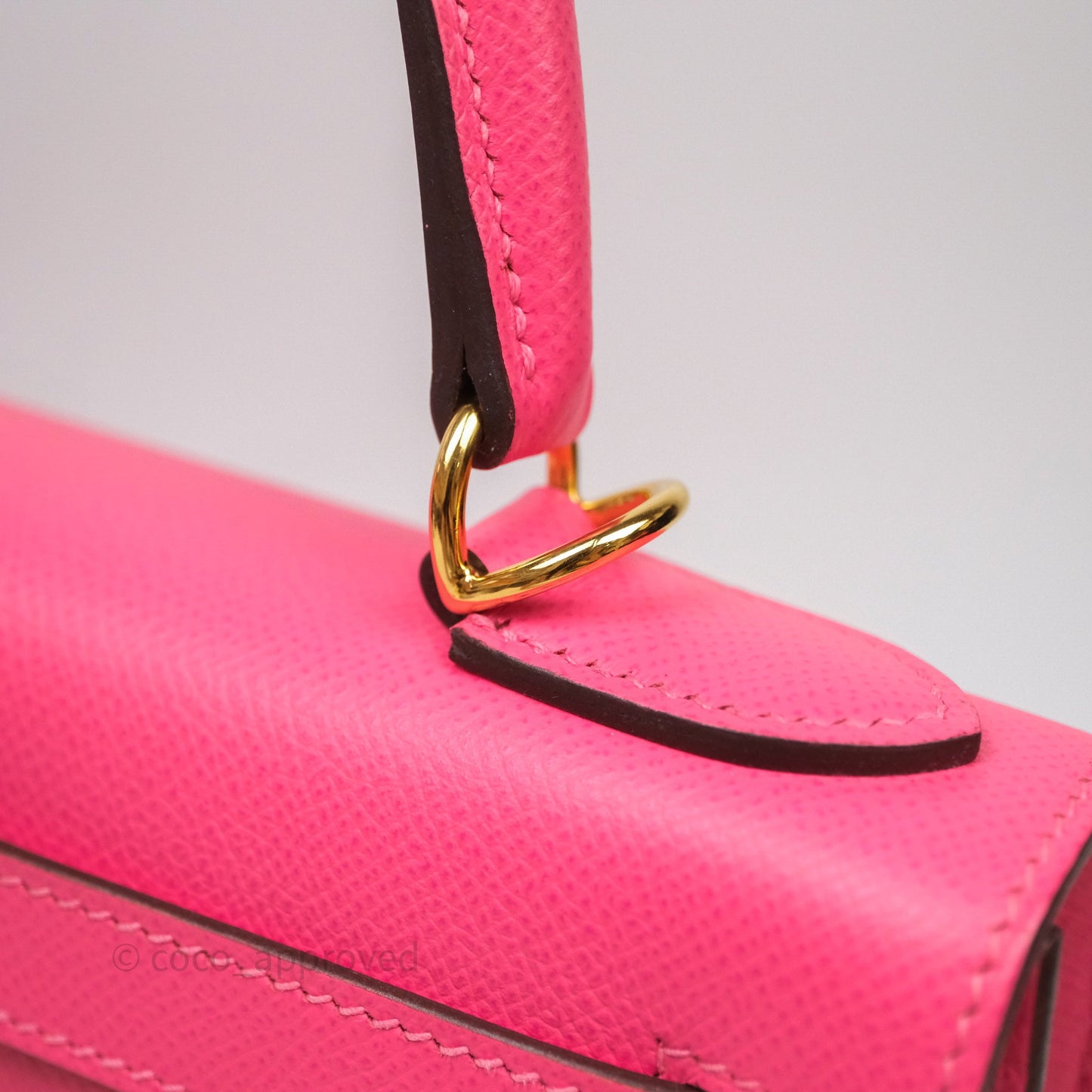 Hermès Kelly 28 Sellier Rose Lipstick U5 Epsom Gold Hardware