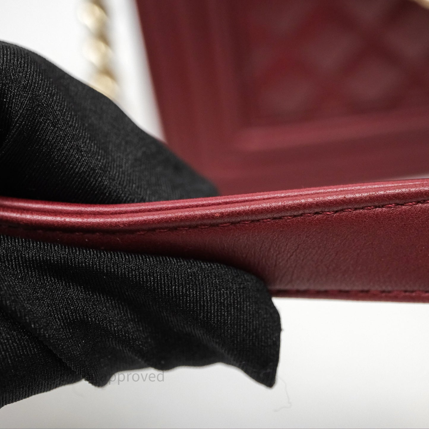 Chanel Quilted Medium Boy Dark Red Lambskin Gold Hardware