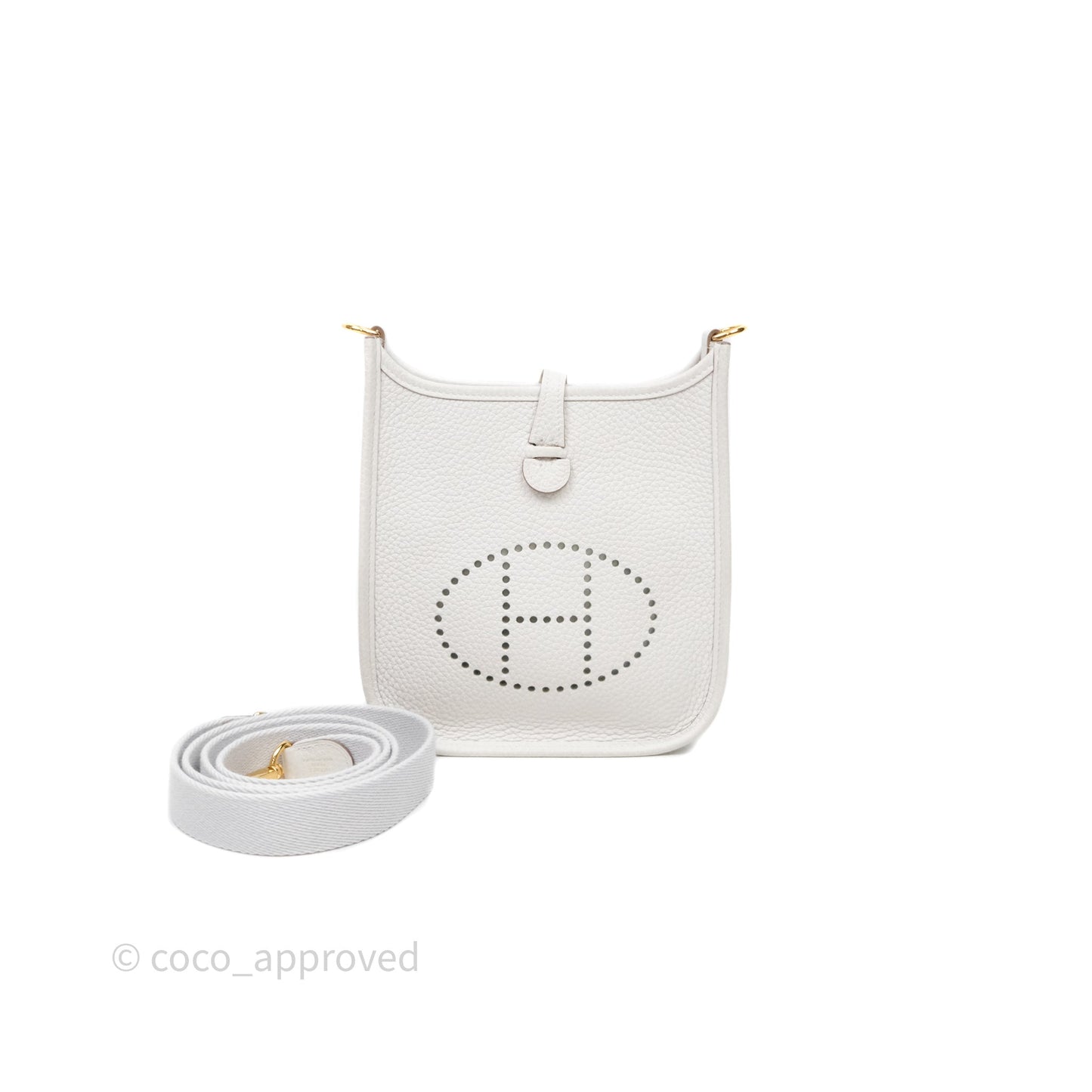 Hermès Mini Evelyne 16 Gris Pale M4 Clemence Gold Hardware