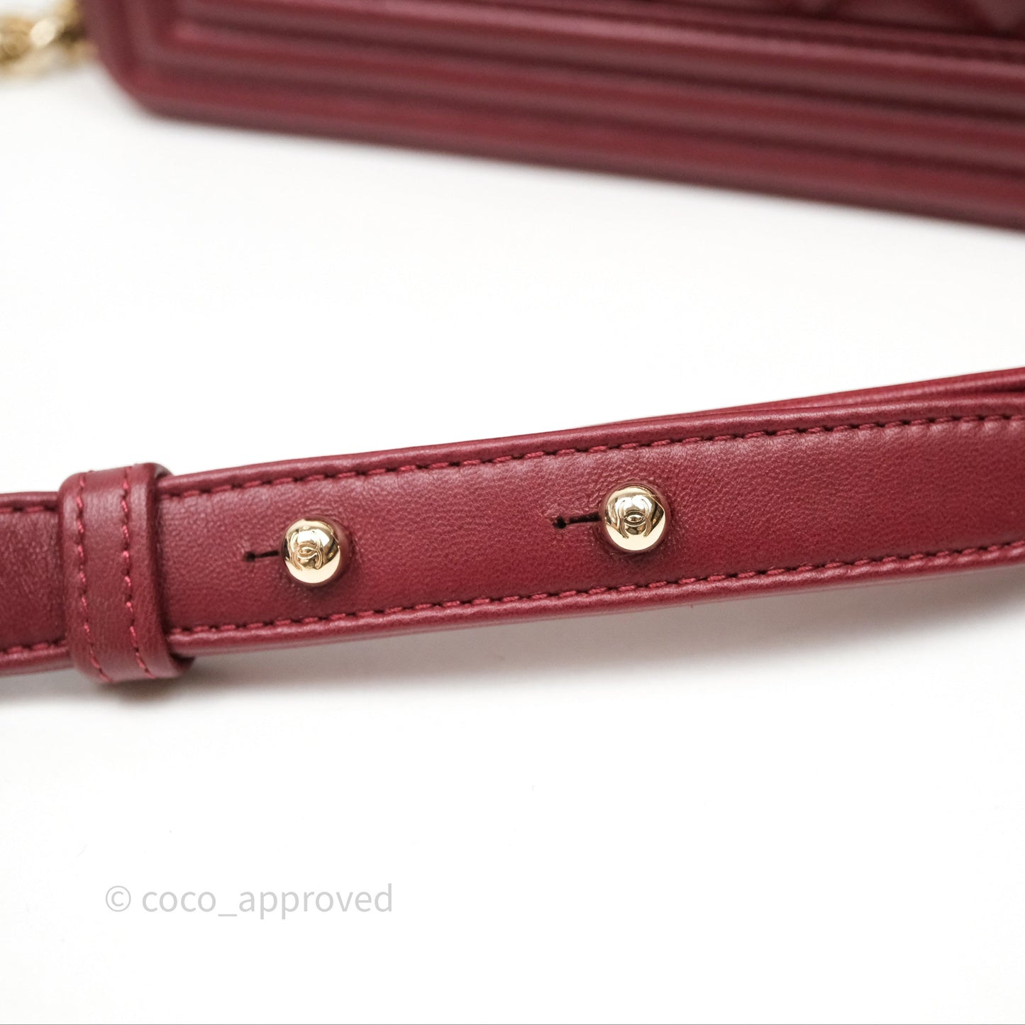 Chanel Quilted Medium Boy Dark Red Lambskin Gold Hardware