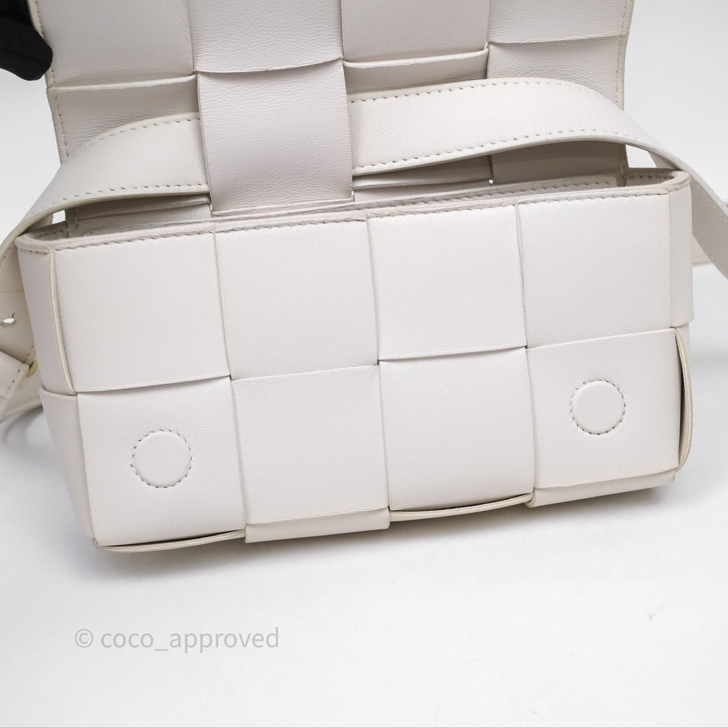 Bottega Veneta Cassette Belt Bag Intreccio White