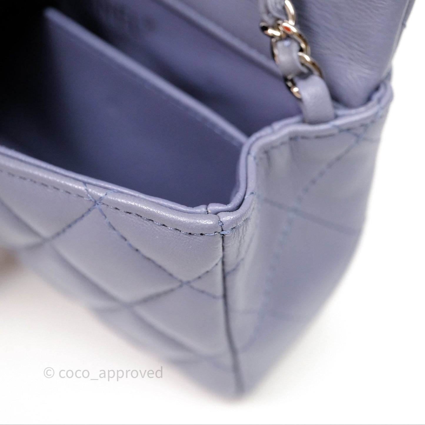 Chanel Quilted Extra Mini Rectangular Flap Purple Lambskin Silver Hardware
