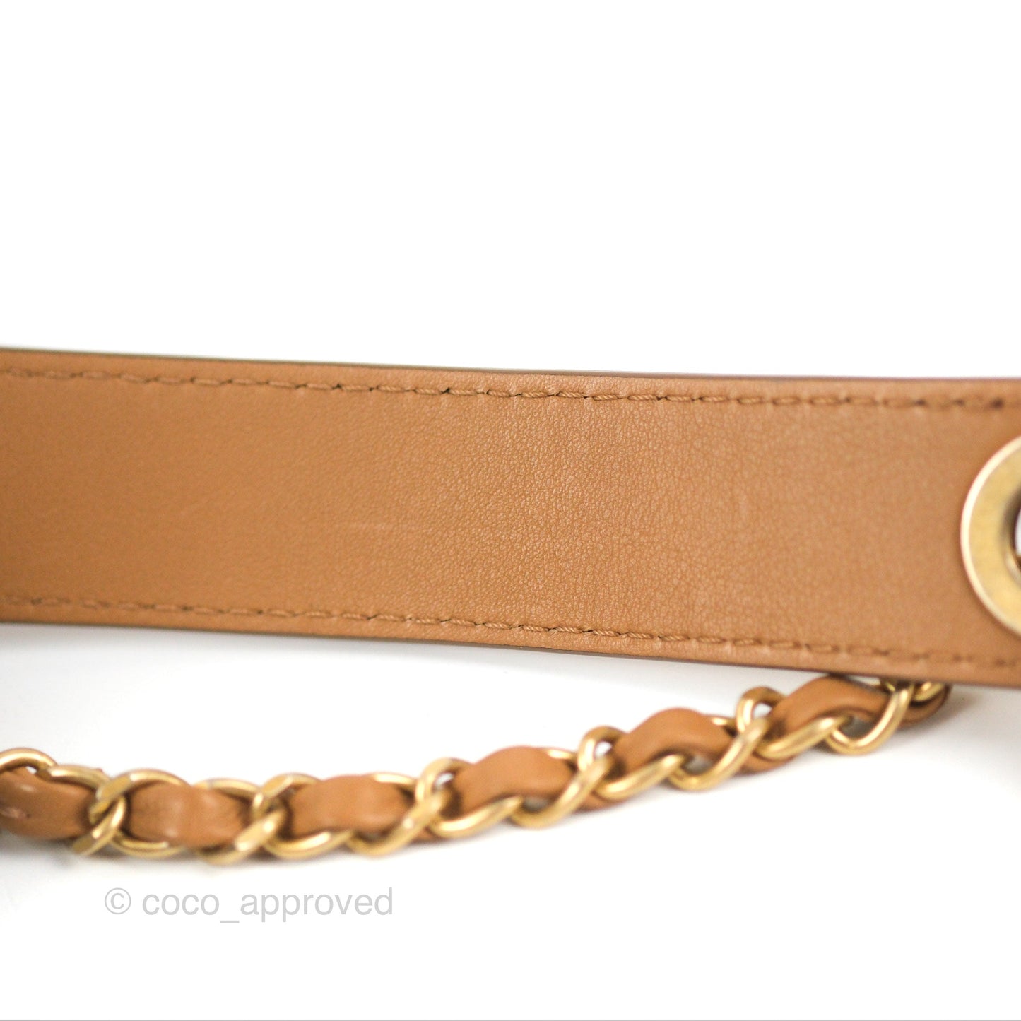 Chanel Flap Bag with Coin Purse Caramel Beige Calfskin Aged Gold Hardware 19K