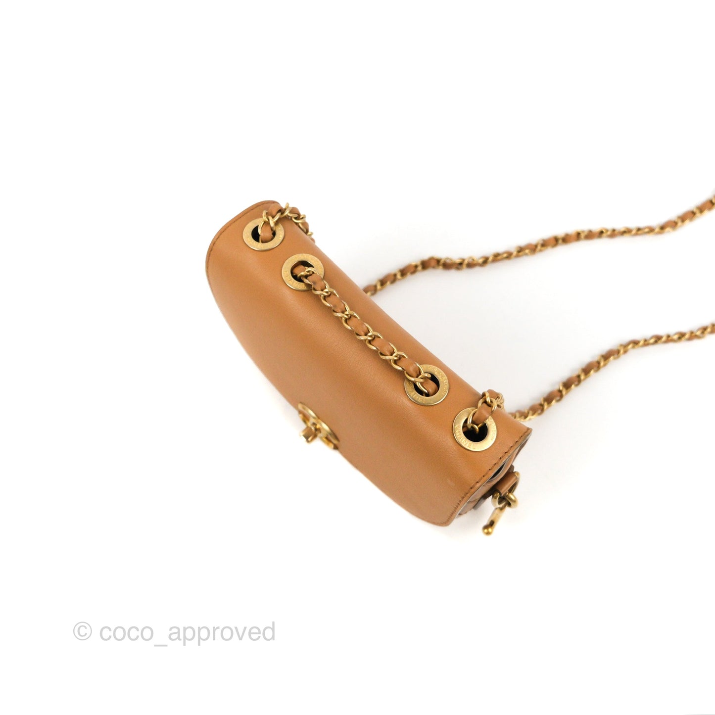 Chanel Flap Bag with Coin Purse Caramel Beige Calfskin Aged Gold Hardware 19K
