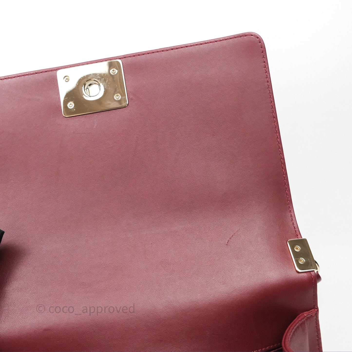 Chanel Quilted Medium Boy Dark Red Lambskin Gold Hardware