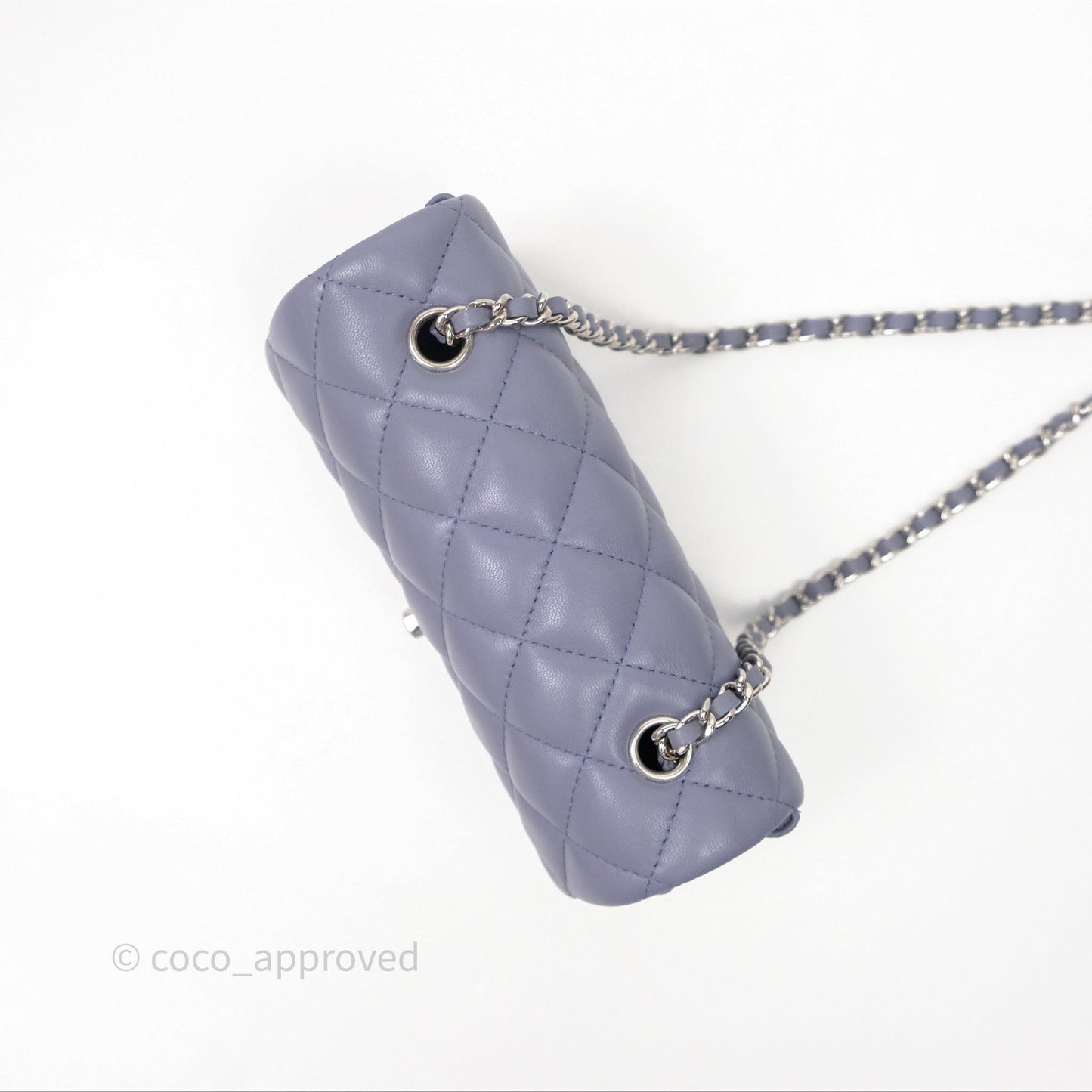 Chanel Quilted Extra Mini Rectangular Flap Purple Lambskin Silver Hardware