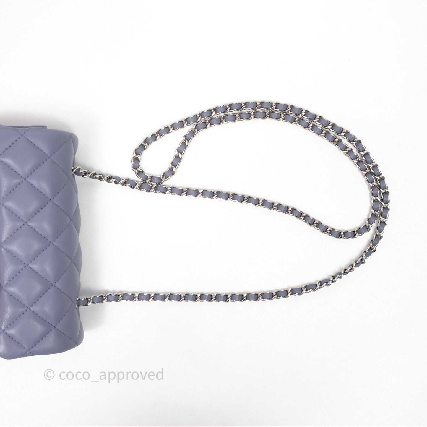 Chanel Quilted Extra Mini Rectangular Flap Purple Lambskin Silver Hardware