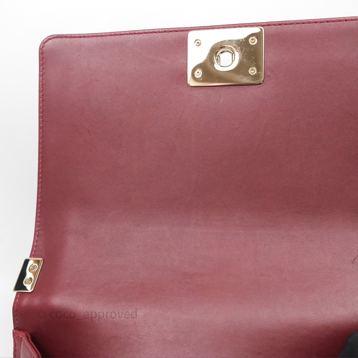 Chanel Quilted Medium Boy Dark Red Lambskin Gold Hardware