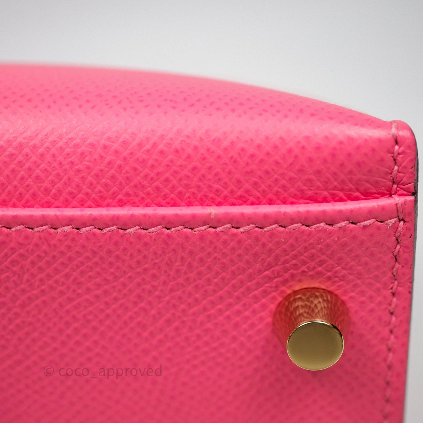 Hermès Kelly 28 Sellier Rose Lipstick U5 Epsom Gold Hardware