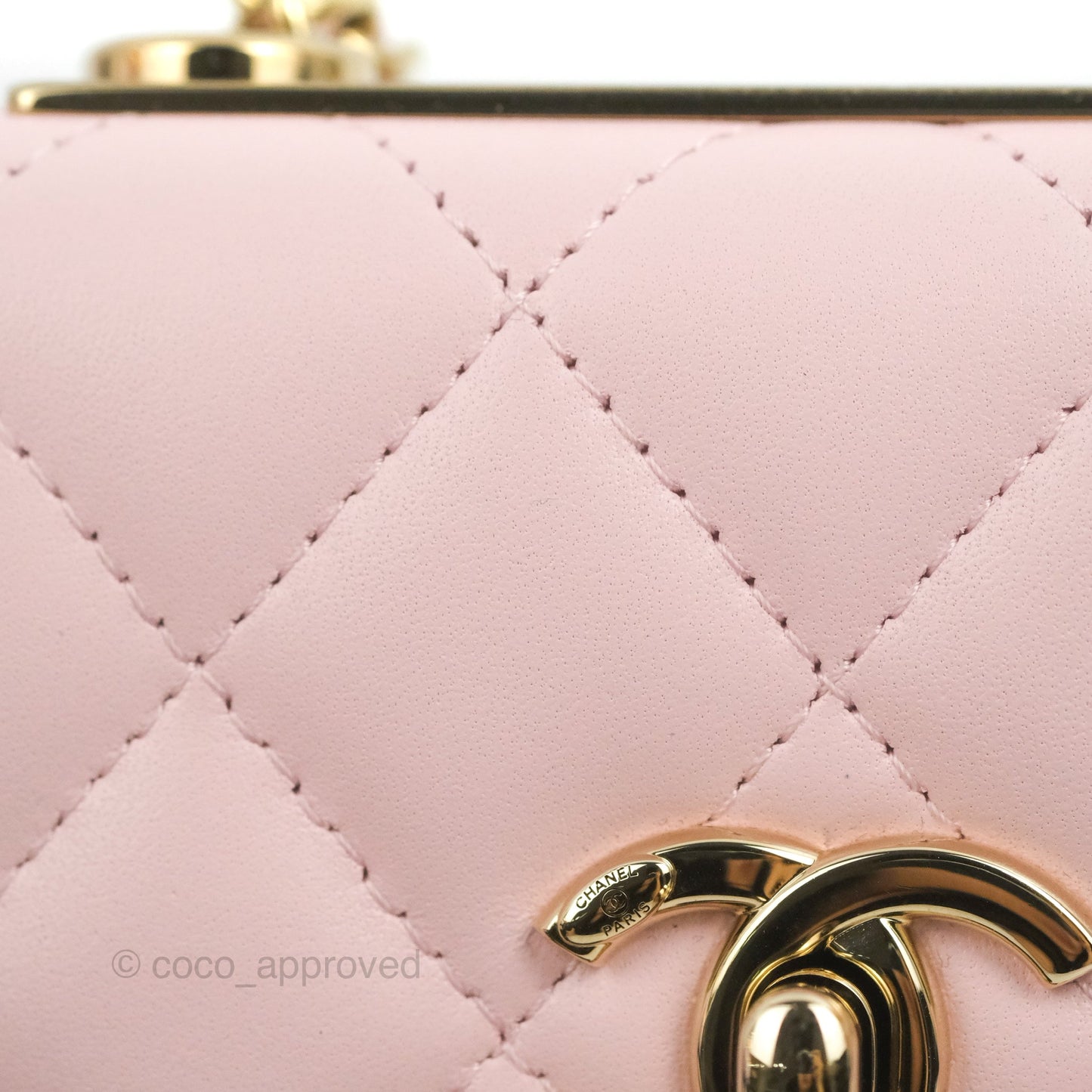 Chanel Mini Quilted Trendy CC Clutch With Chain Pink Lambskin Gold Hardware