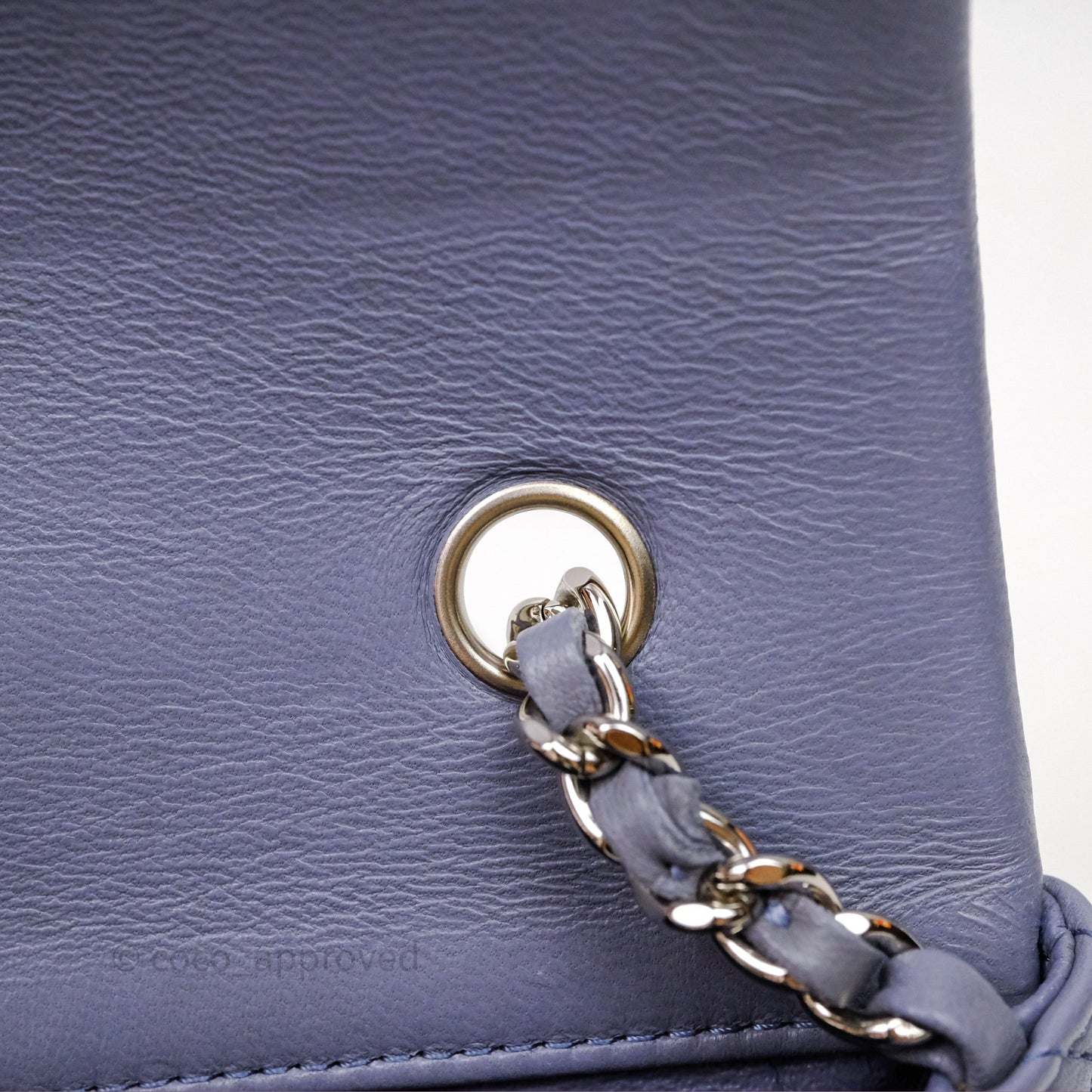 Chanel Quilted Extra Mini Rectangular Flap Purple Lambskin Silver Hardware
