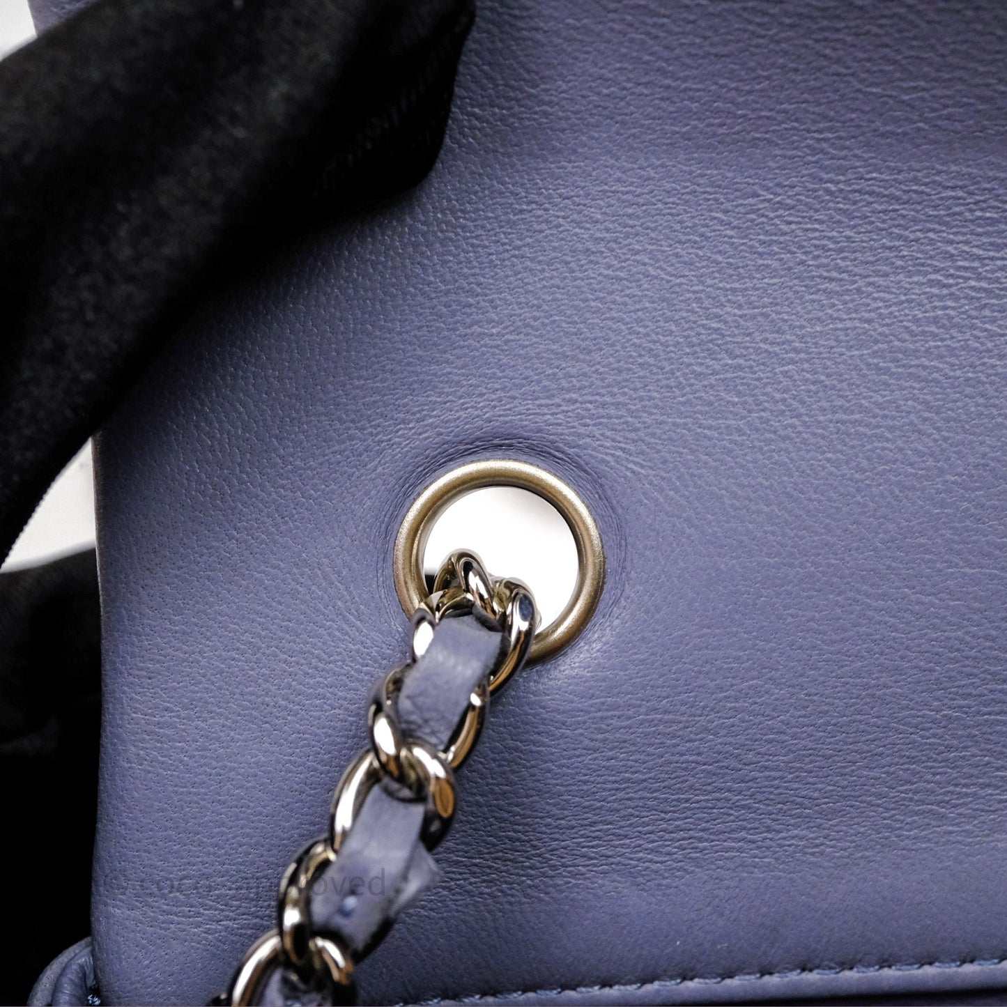 Chanel Quilted Extra Mini Rectangular Flap Purple Lambskin Silver Hardware