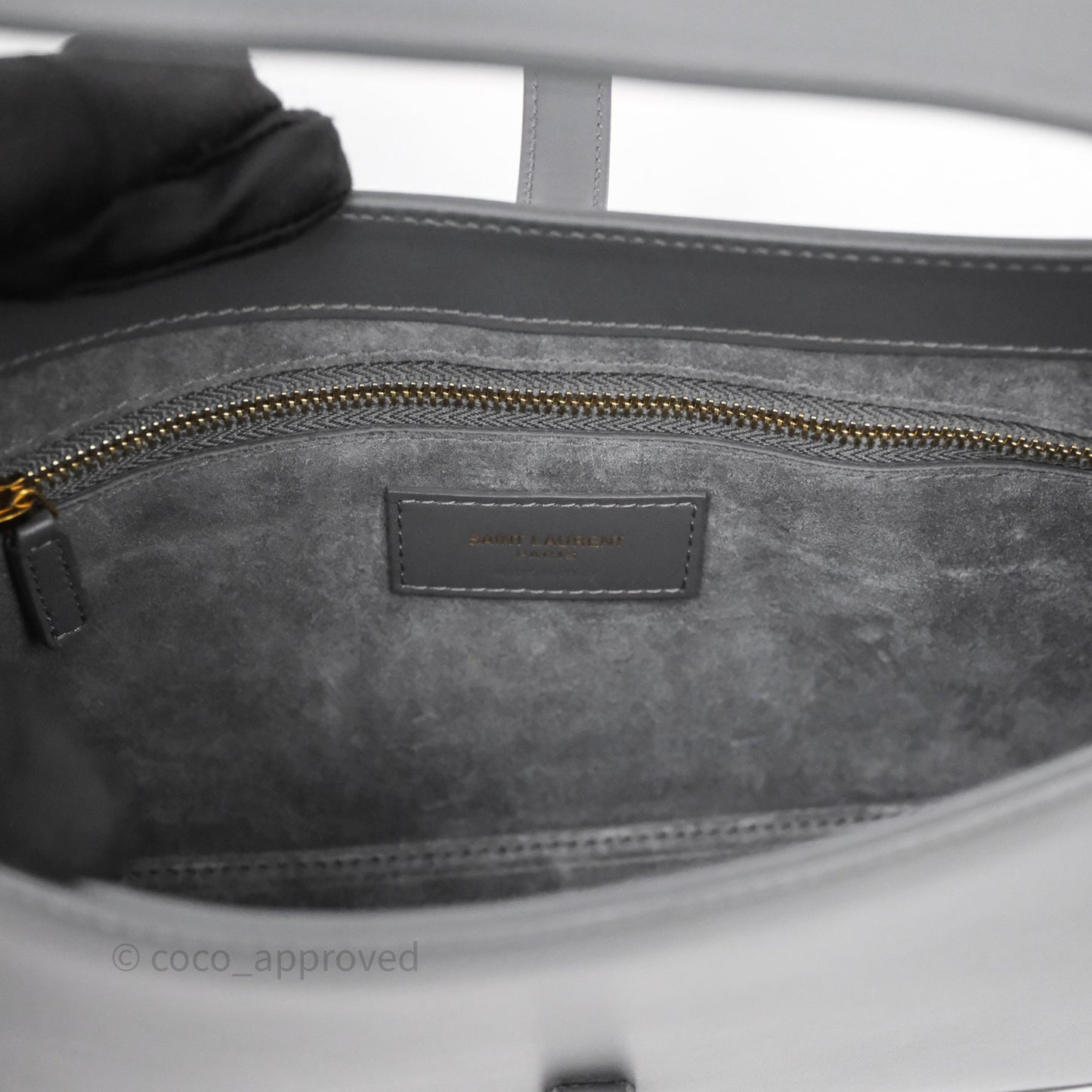 Saint Laurent ‘Le 5 a 7’ Hobo Bag Grey Smooth Calfskin