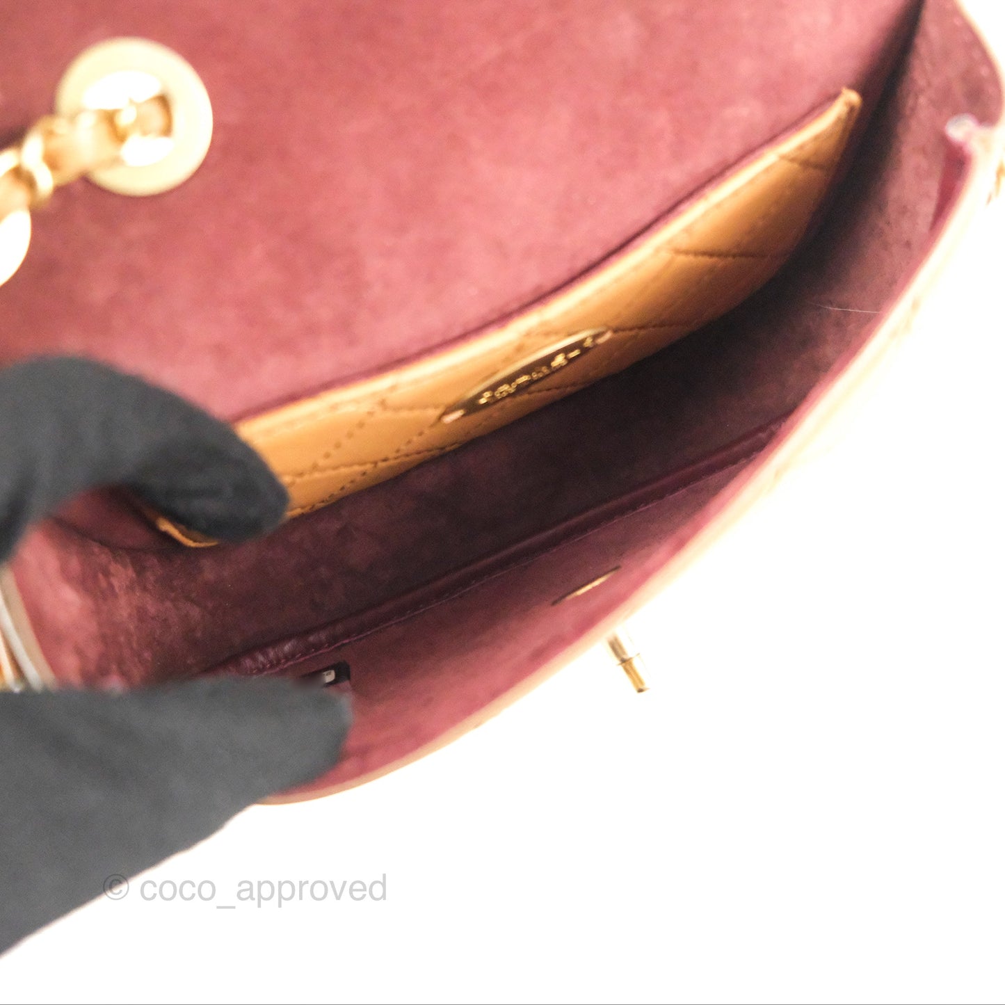 Chanel Flap Bag with Coin Purse Caramel Beige Calfskin Aged Gold Hardware 19K