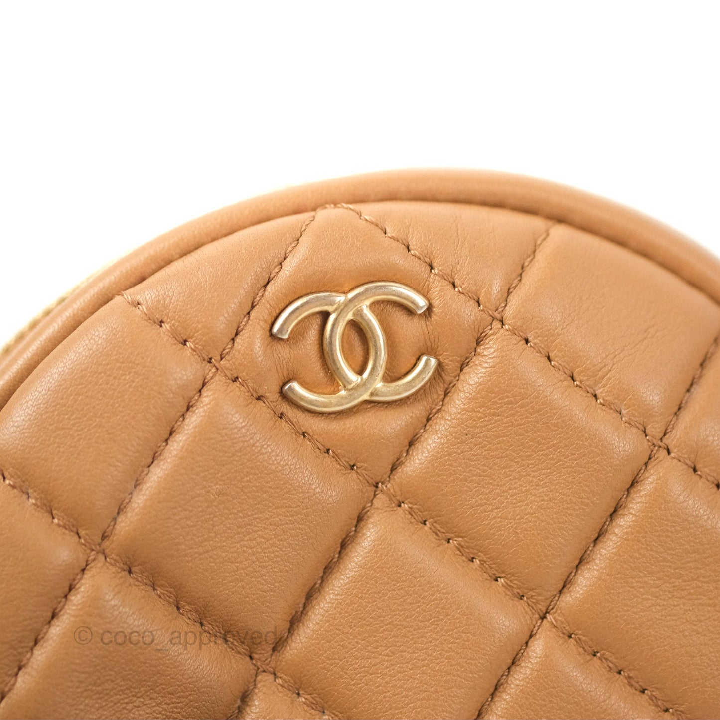 Chanel Flap Bag with Coin Purse Caramel Beige Calfskin Aged Gold Hardware 19K