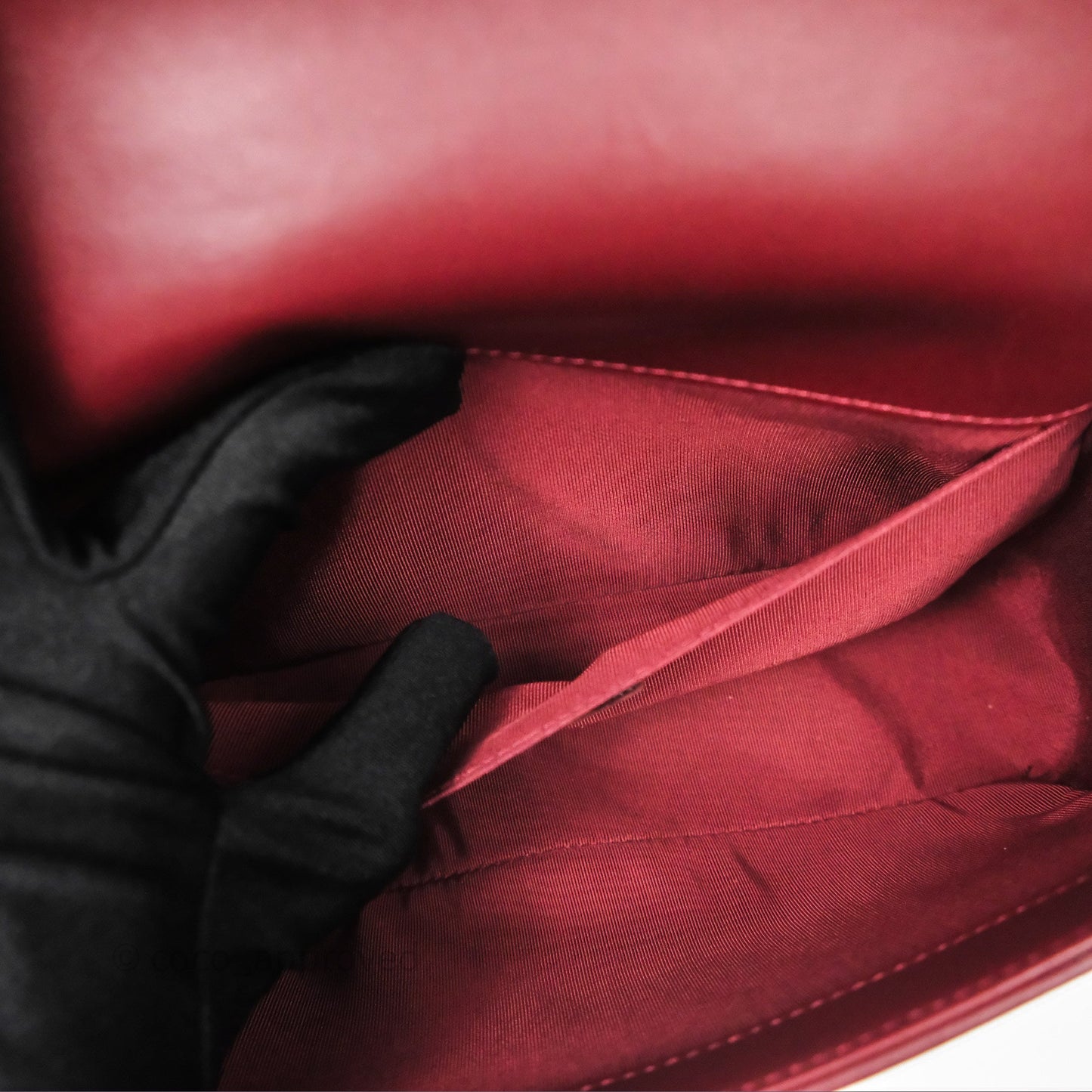 Chanel Quilted Medium Boy Dark Red Lambskin Gold Hardware