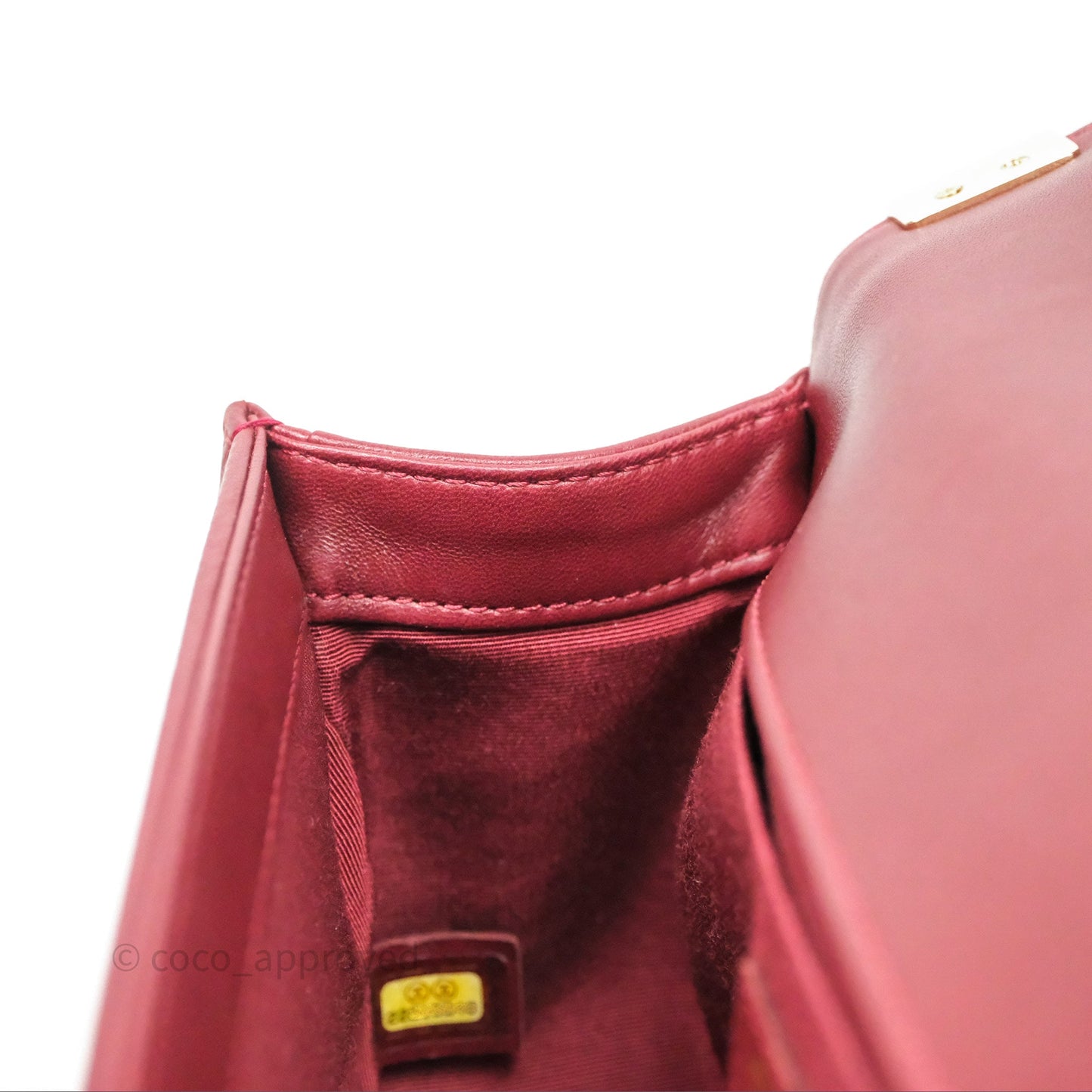 Chanel Quilted Medium Boy Dark Red Lambskin Gold Hardware