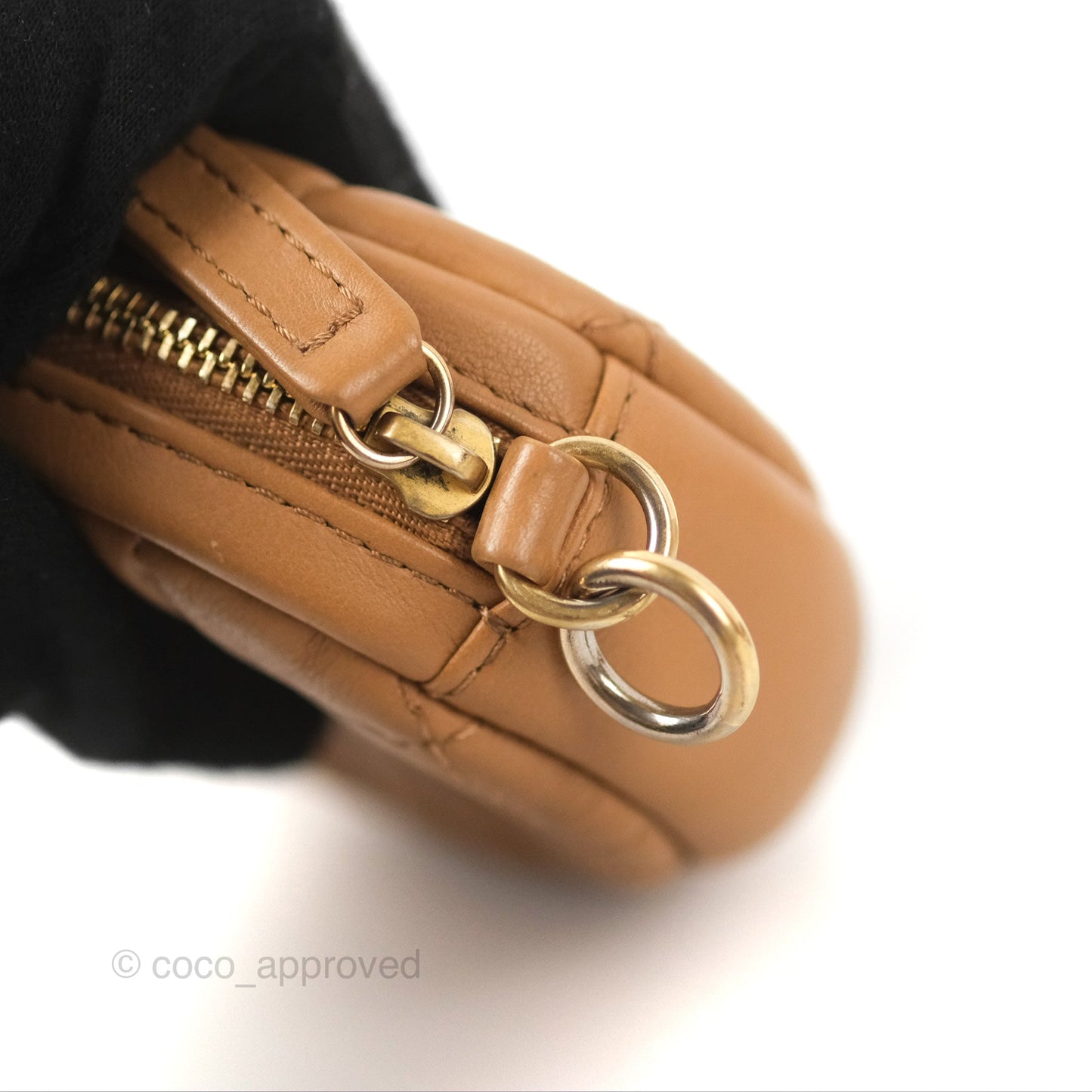 Chanel Flap Bag with Coin Purse Caramel Beige Calfskin Aged Gold Hardware 19K