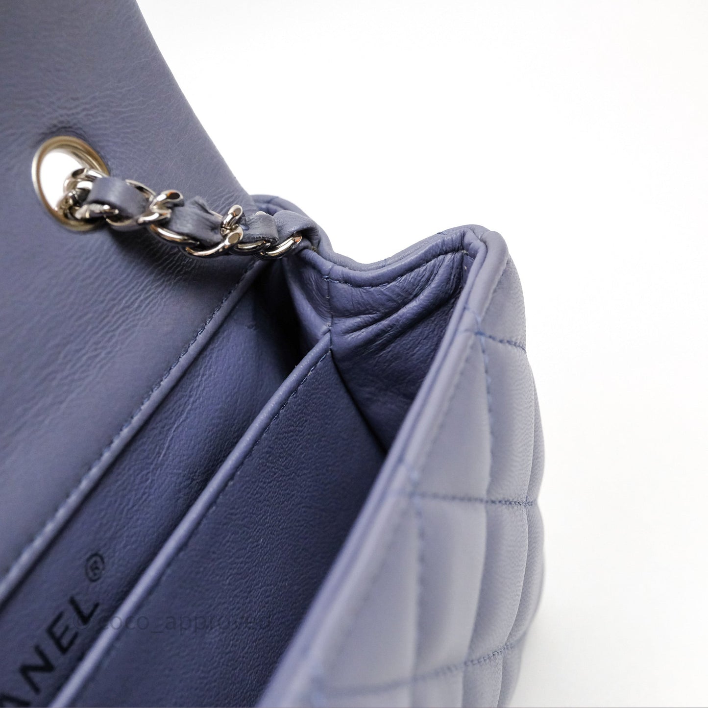 Chanel Quilted Extra Mini Rectangular Flap Purple Lambskin Silver Hardware
