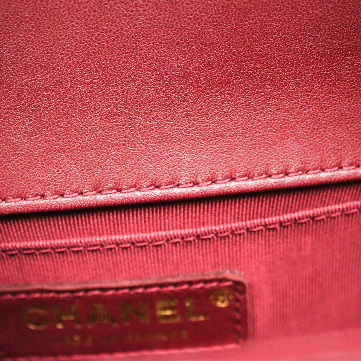 Chanel Quilted Medium Boy Dark Red Lambskin Gold Hardware