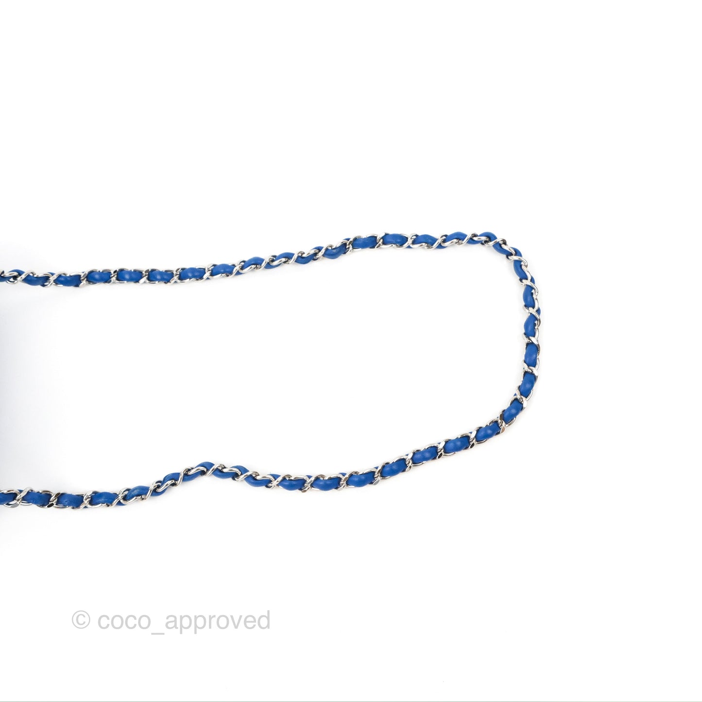 Chanel Quilted Mini Square Blue Lambskin Silver Hardware