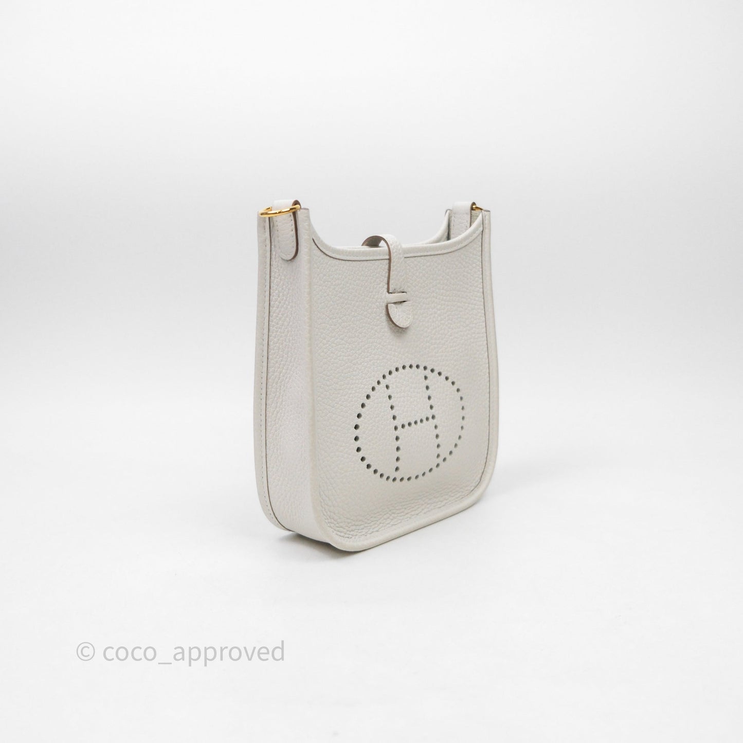 Hermès Mini Evelyne 16 Gris Pale M4 Clemence Gold Hardware
