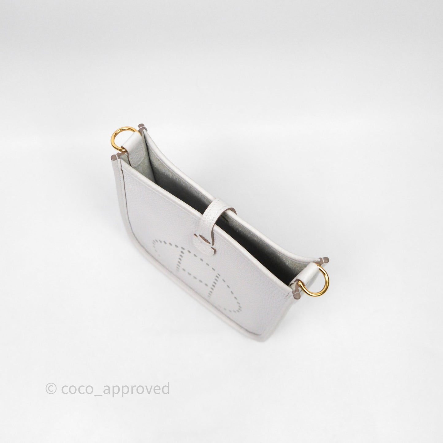 Hermès Mini Evelyne 16 Gris Pale M4 Clemence Gold Hardware