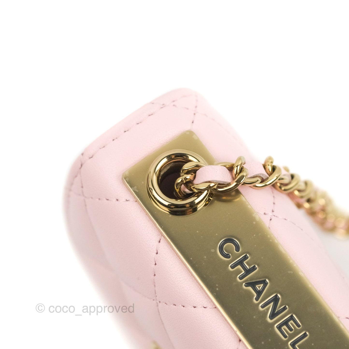 Chanel Mini Quilted Trendy CC Clutch With Chain Pink Lambskin Gold Hardware