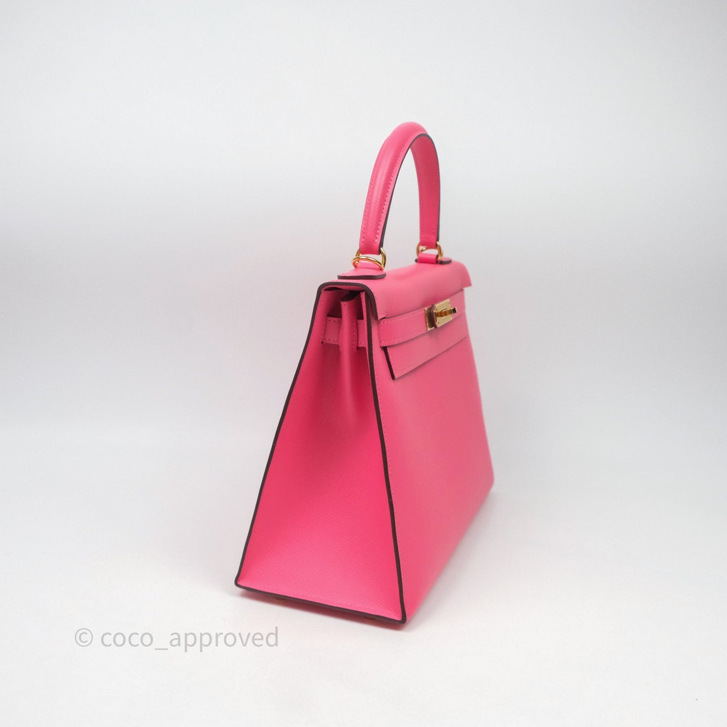 Hermès Kelly 28 Sellier Rose Lipstick U5 Epsom Gold Hardware