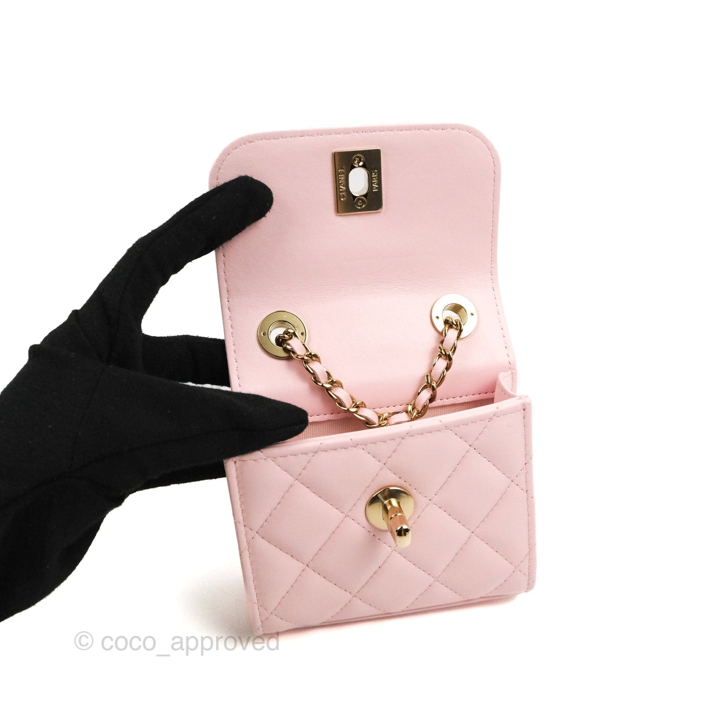 Chanel Mini Quilted Trendy CC Clutch With Chain Pink Lambskin Gold Hardware