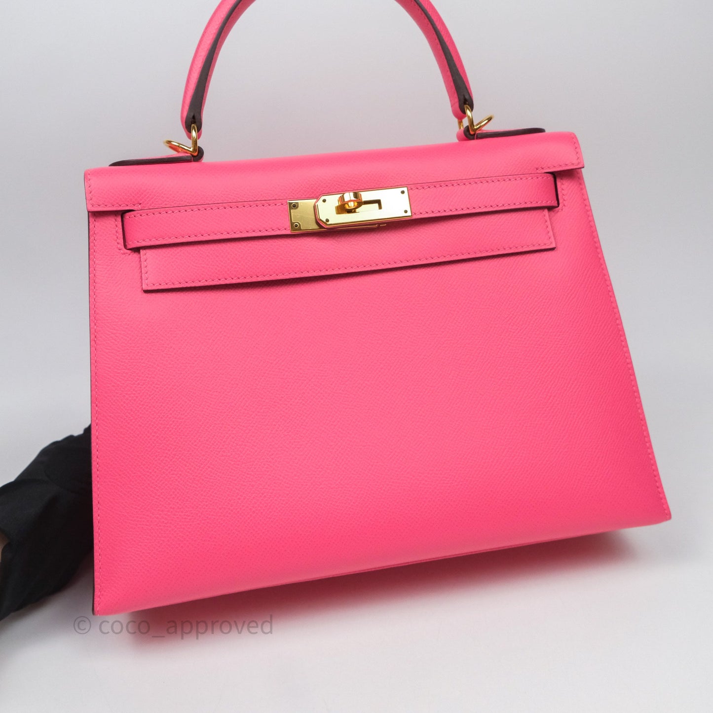 Hermès Kelly 28 Sellier Rose Lipstick U5 Epsom Gold Hardware