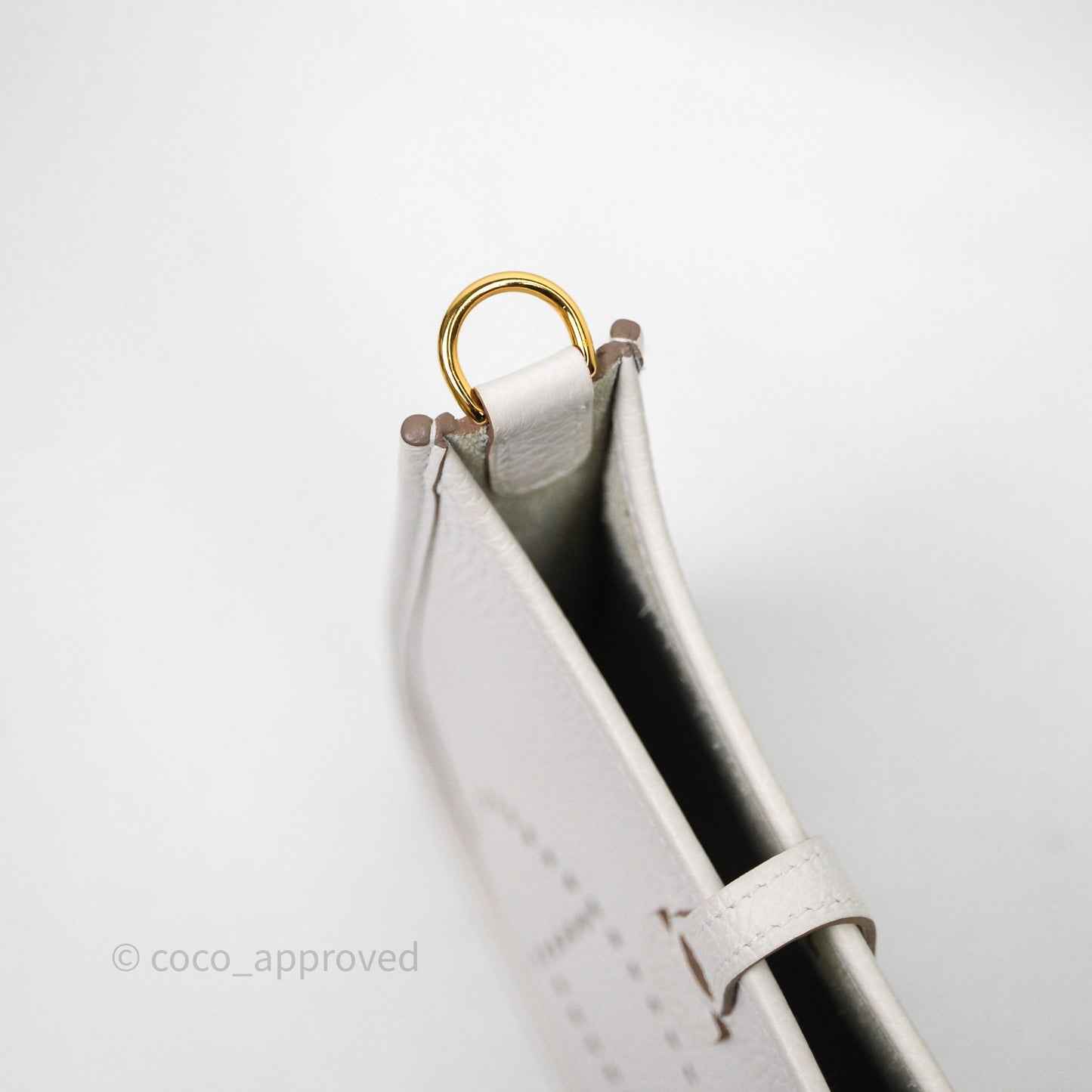 Hermès Mini Evelyne 16 Gris Pale M4 Clemence Gold Hardware