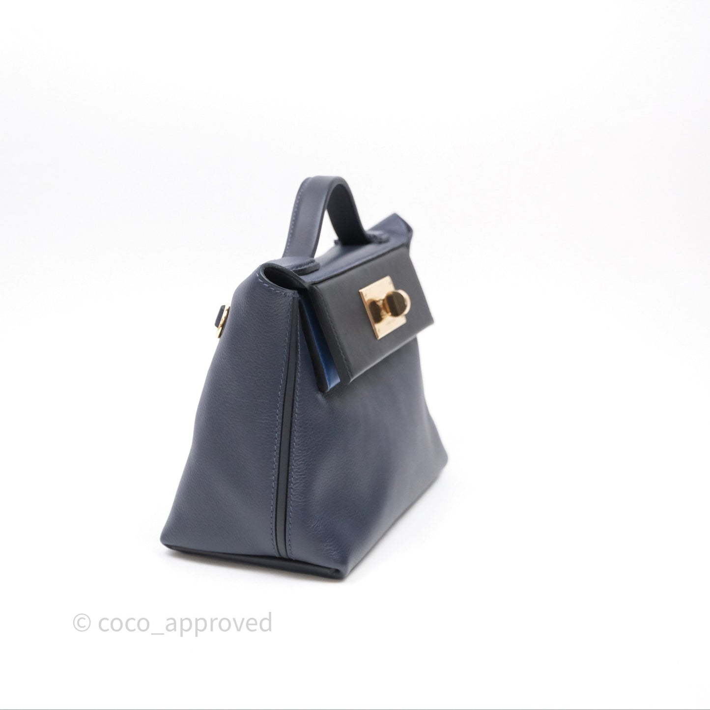 Hermès 24/24 21 Mini Multico Veau Evercolor/ Swift Blnuit/ Caban/ Noir/ Blfrance Gold Hardware