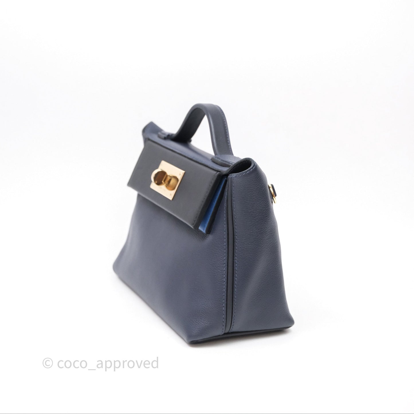 Hermès 24/24 21 Mini Multico Veau Evercolor/ Swift Blnuit/ Caban/ Noir/ Blfrance Gold Hardware