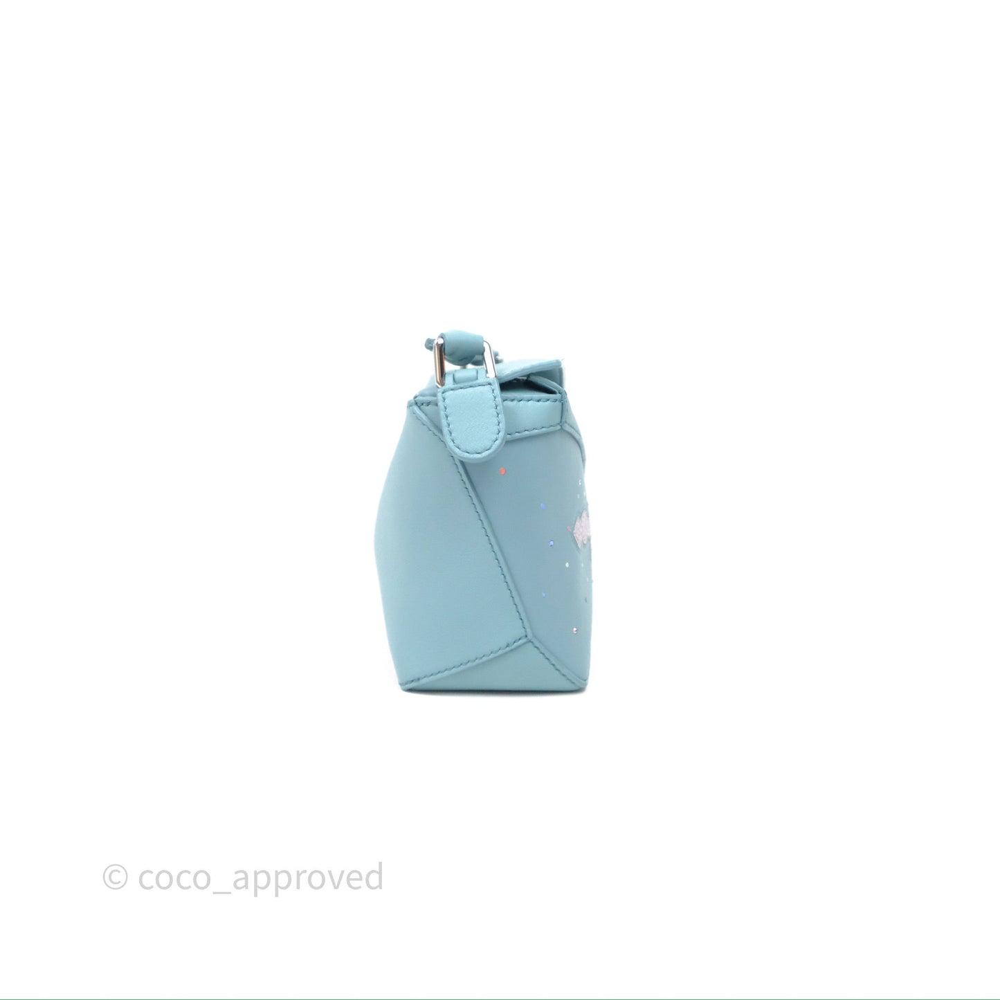 Loewe Mini Squid Suna Puzzle Bag Blue Silver Hardware