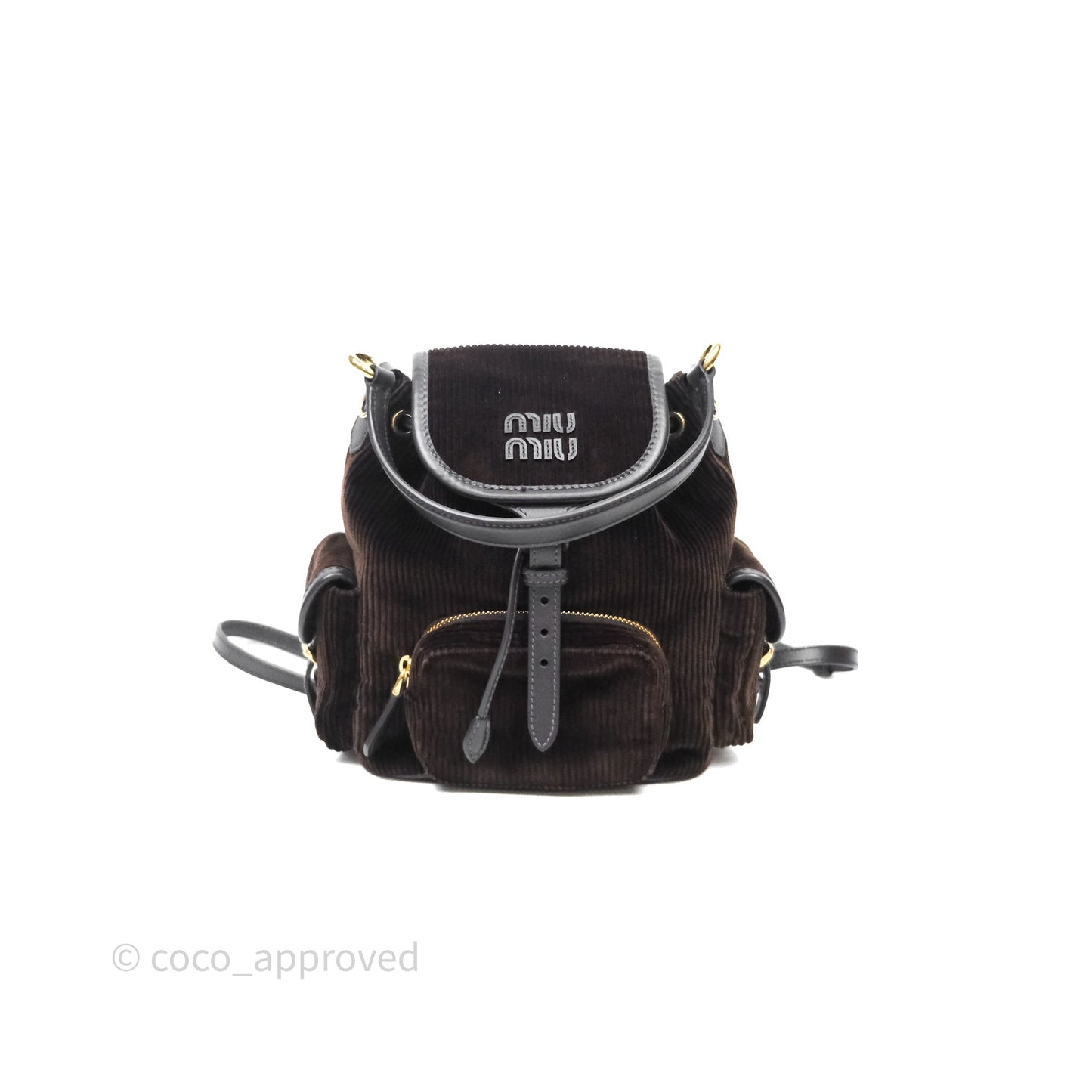 Miu Miu Corduroy Backpack Ebony