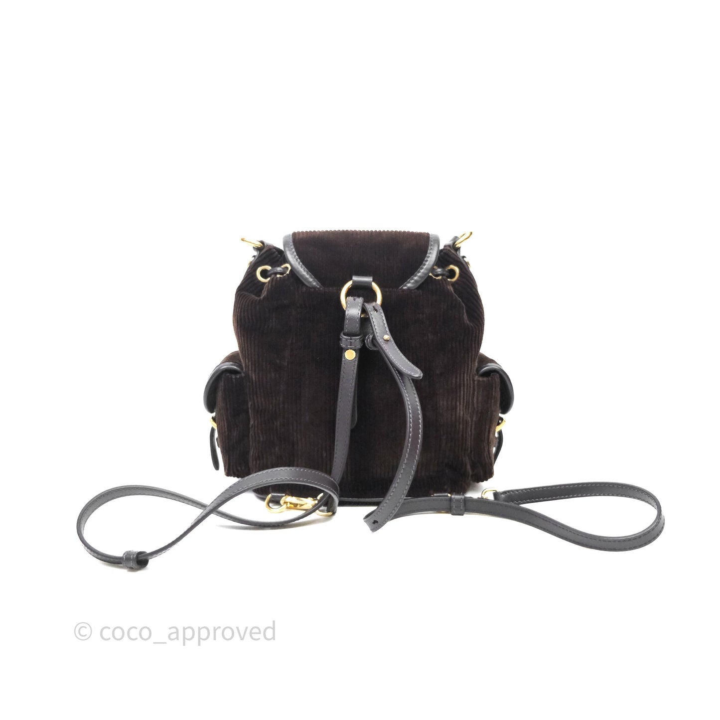 Miu Miu Corduroy Backpack Ebony