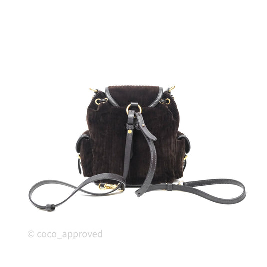 Miu Miu Corduroy Backpack Ebony