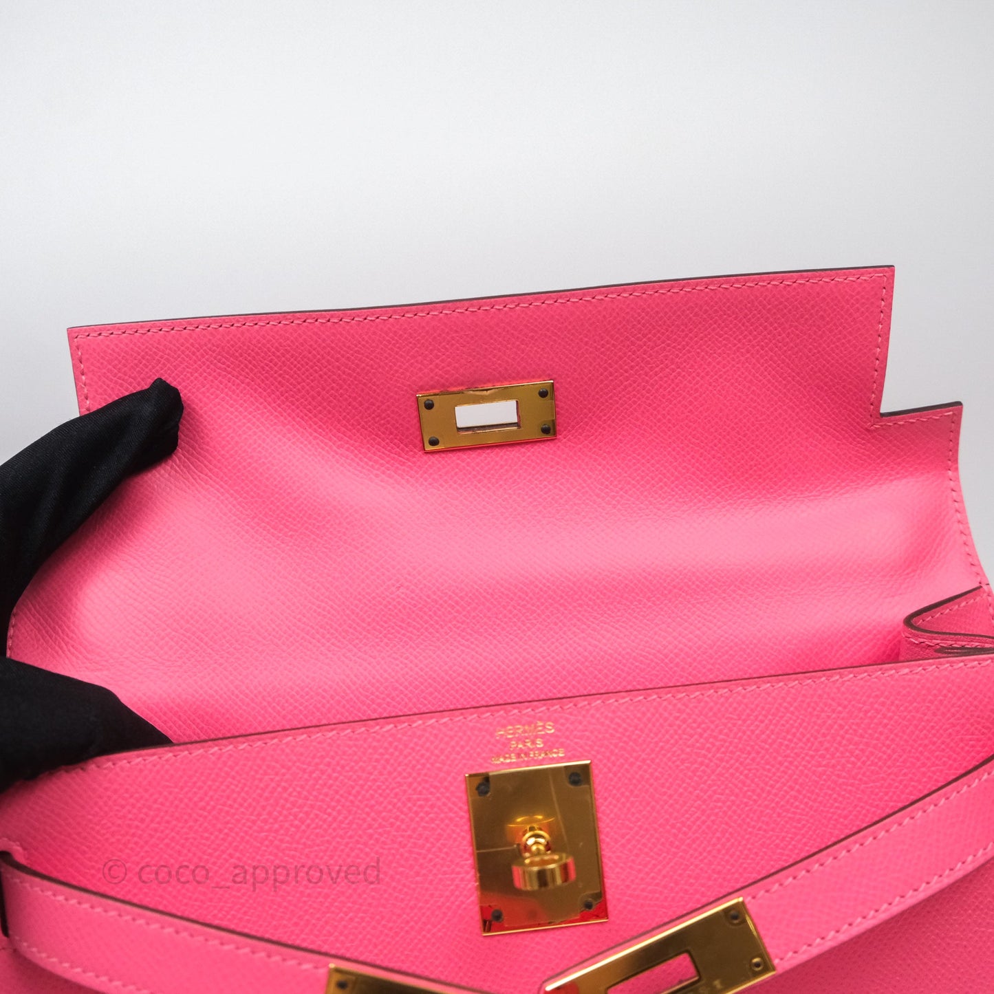 Hermès Kelly 28 Sellier Rose Lipstick U5 Epsom Gold Hardware