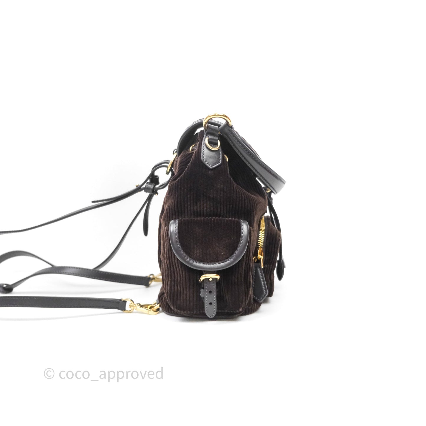 Miu Miu Corduroy Backpack Ebony