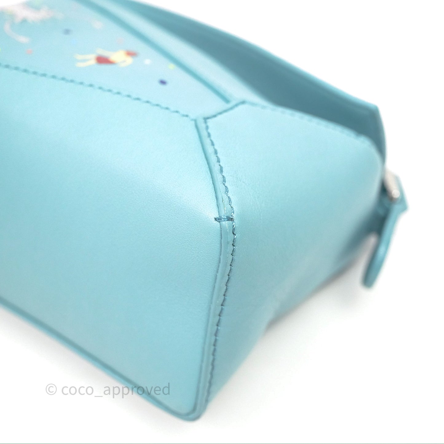 Loewe Mini Squid Suna Puzzle Bag Blue Silver Hardware